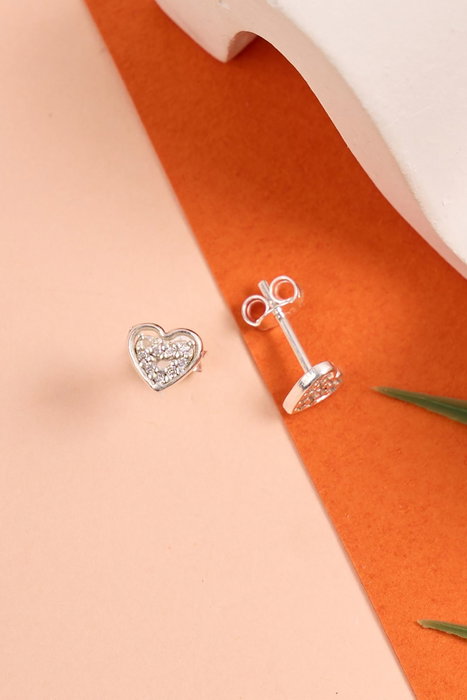 Heliophilia Silver Pendientes de Plata de Ley 925 con Zirconio